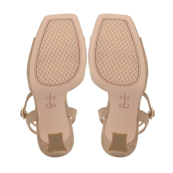 Jessica Simpson Jixte Sculptural Ankle-Wrap Platform Heels (Light Maple) - Picture 5 of 16